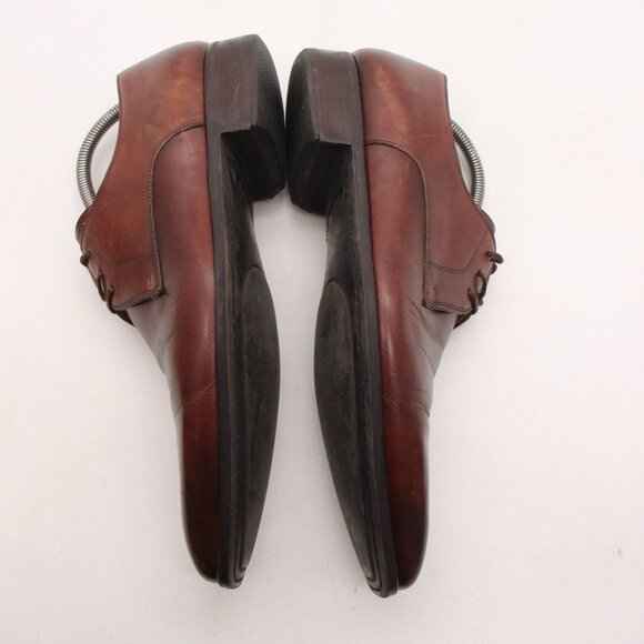 Magnanni Saks Fifth Avenue Men's 8.5 M Derby Shoes Brown Leather Medallion Toe - Picture 8 of 13